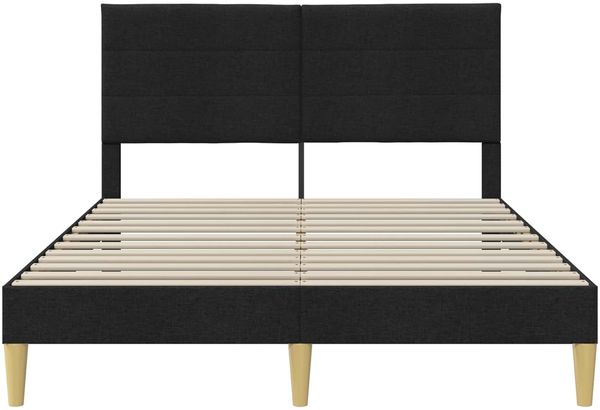 vidaXL Bettrahmen mit Kopfteil Schwarz 120 x 200 cm Stoff 42027578 Bild 4