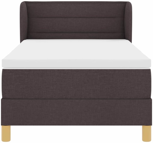 vidaXL Boxspringbett mit Matratze Creme 90x200 cm Stoff Dunkelbraun 3340118 Bild 6