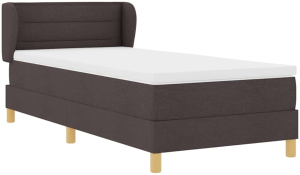 vidaXL Boxspringbett mit Matratze Creme 90x200 cm Stoff Dunkelbraun 3340118 Bild 5