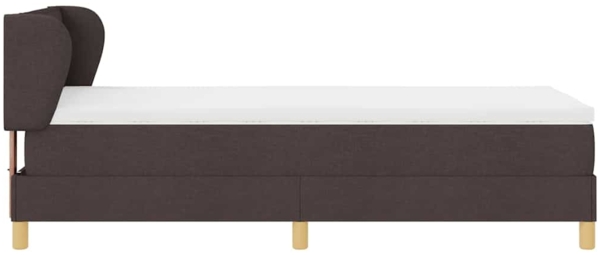 vidaXL Boxspringbett mit Matratze Creme 90x200 cm Stoff Dunkelbraun 3340118 Bild 7