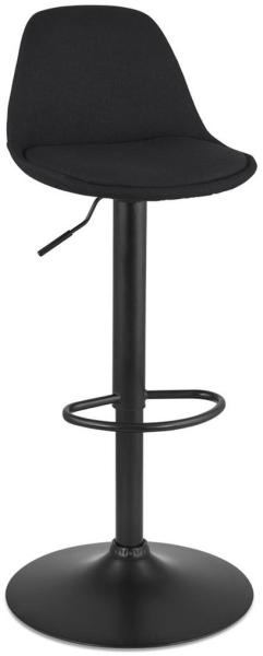 Kadima Design Barhocker Höhenverstellbar Drehbar Gepolstert | Stoff Metall | Schwarz | 69-83cm | bis 120kg