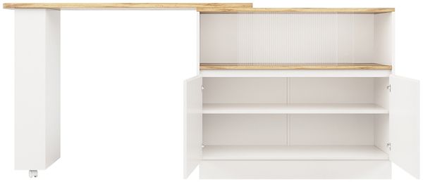 MODFU Bartisch 360° drehbares Sideboard (Barschrank mit Glasschiebetür – großzügiger Stauraum) Bild 5