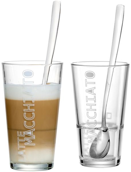 Ritzenhoff & Breker LENA Latte Macchiato Gläser mit Löffel 350 ml 2er Set