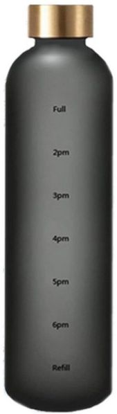 Botells Trinkflasche Wasserflasche 1l, Trink Motivations Skala, leicht auslaufsicher edel, Kohlensäure geeignet, Schule, Beruf, Sport, Freizeit