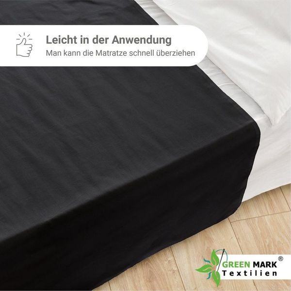 NatureMark Bettlaken klassisches Betttuch Haustuch, 100% Baumwolle, Gummizug: ohne, (1 Stück), Laken Haustuch, viele Größen und Farben, 140x200 cm, Schwarz