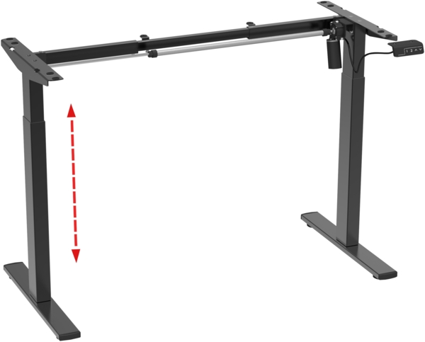 VCM Schreibtisch Lona 919020 Schwarz H. 71-120 x B. 92-130 x T. 48 cm