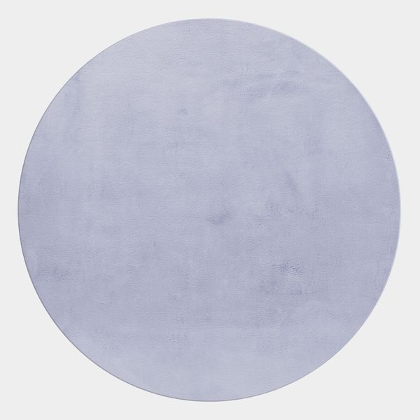Hochflor Teppich Pia rund - 200 cm Durchmesser - Silberfarbe