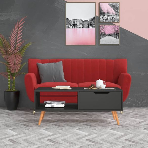 vidaXL Couchtisch Grau 100x49,5x43 cm Holzwerkstoff 326788