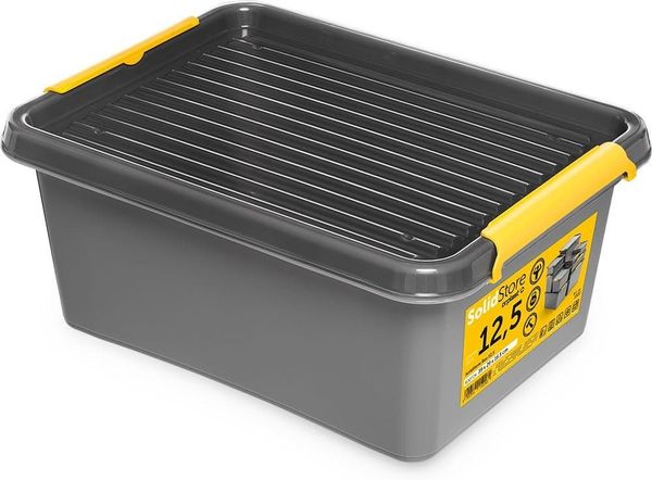 KONZEPT Aufbewahrungsbox mit Deckel, Stapelbox aus hochwertigem Kunststoff (12L - 40 x 30 x 16,5 cm)