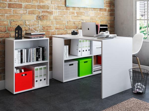 Büro-Set >Trio< in Weiß - 121x76x33cm (BxHxT)