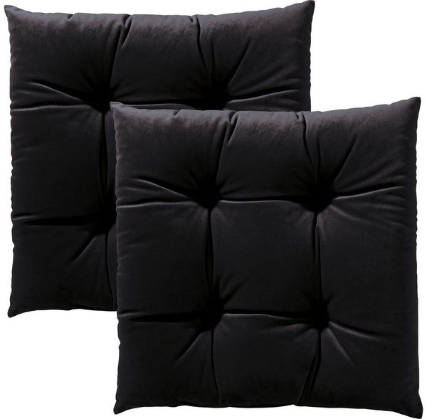 REDBEST Stuhlkissen Stuhlkissen "Kingsville" 2er-Pack, Nicky-Velours Uni