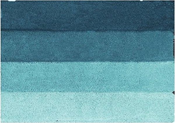 Spirella Badteppich Badematte Badvorleger Duschvorleger Mikrofaser Hochflor flauschig 55x65 cm – Türkis/Petrol