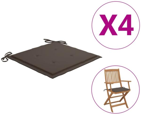 vidaXL Gartenstuhl-Kissen 4 Stk. Taupe 40x40x3 cm Oxford-Gewebe 47595