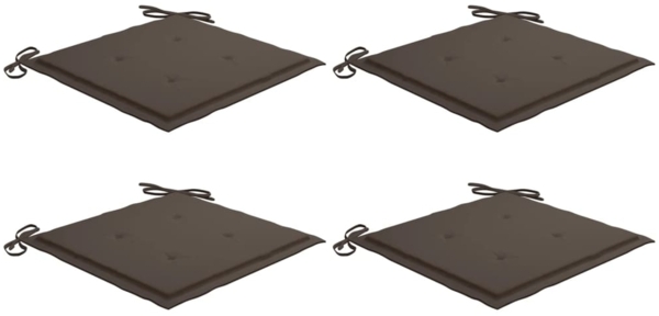 vidaXL Gartenstuhl-Kissen, 4 Stk., Oxford-Gewebe, Taupe, 40x40x3 cm