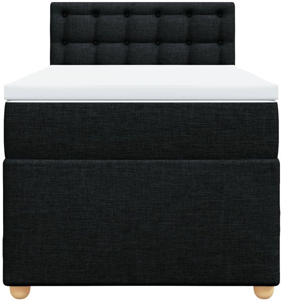 vidaXL Boxspringbett mit Matratze Schwarz 90x190 cm Stoff 3288851 Bild 6