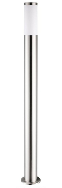 monzana Gartenleuchte, Wegeleuchte, Edelstahl 100cm Strom E27 Pollerleuchte Stehlampe Garten Außen Silber