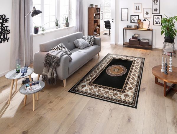 OTTO home Teppich Shari, Made in Belgium, rechteckig, Höhe: 7 mm, Orient-Optik, mit Bordüre, Teppich, Kurzflor, Weich, Pflegeleicht