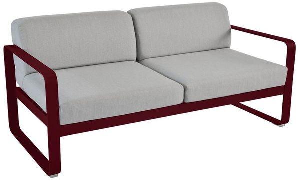 Bellevie Lounge-Sofa 2-Sitzer B9 Schwarzkirsche 79 Flanellgrau