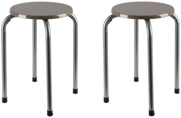 Stapelhocker cappuccino 2er-Set Stapelstuhl Partyhocker Gästehocker Sitzhocker