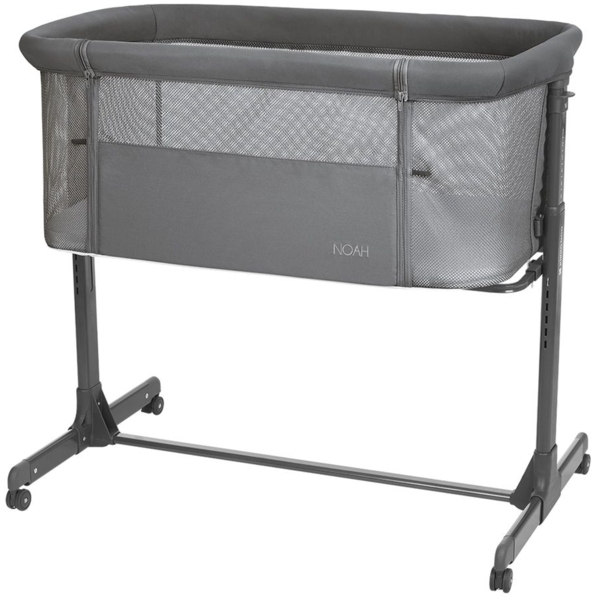 Kikkaboo Beistellbett Noah verstellbar Räder Anti Reflux eine Seite zum Öffnen grau
