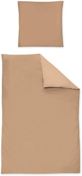 Irisette Mako-Satin uni Bettwäsche Set uni Paris 8000 sienna 155 x 220 cm + 1 x Kissenbezug 80 x 80 cm