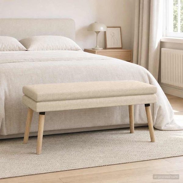 vidaXL Doppellagige Bank Creme 110 x 40 x 47 cm Stoff 42038452