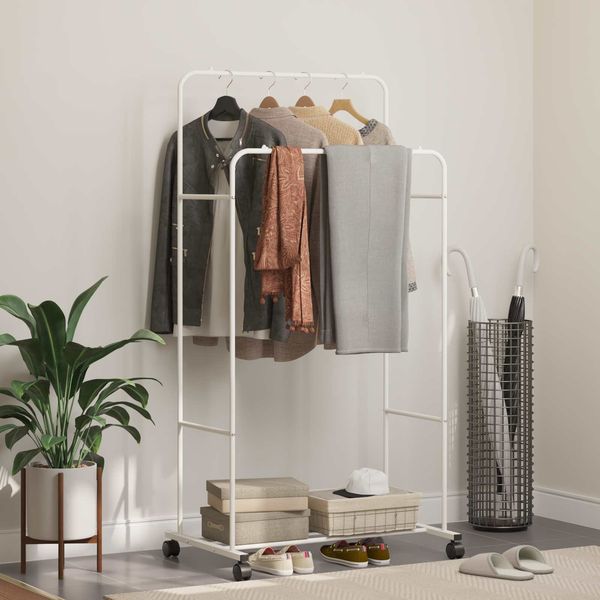 vidaXL Kleiderständer Uni Weiß 80 x 53 x 156 cm 42021355