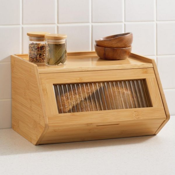 Praknu Brotkasten Brotkasten Holz Brotbox mit Ablagefläche - Brot Aufbewahrungsbox, Holz, (Einzelartikel, 1-tlg, 1x Brotkasten Klein 33 x 26,5 cm, Deckel, Montagezubehör), Einfacher Aufbau - Robuster Brotkasten, Platzsparende Brotaufbewahrung