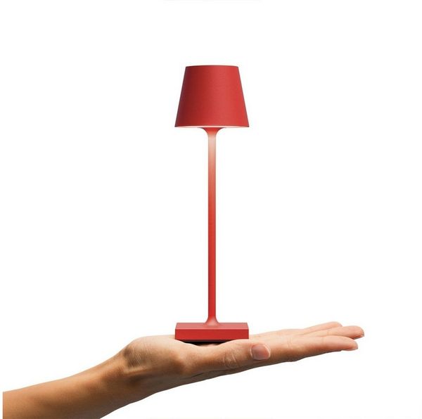 SIGOR LED Tischleuchte NUINDIE Pocket Feuerrot, Dimmbar, LED fest integriert, Warmweiß