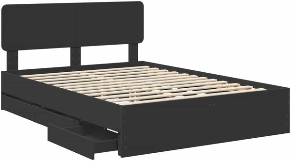vidaXL Bettrahmen mit Schubladen Schwarz 160 x 200 cm Holzwerkstoff 3412165 Bild 5