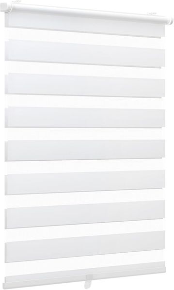 Sekey Doppelrollo Schnurlos Klemmfix ohne Bohren Sichtschutz Weiß 110x150 cm