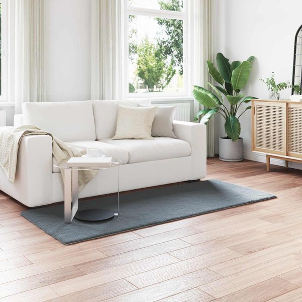 vidaXL Rutschfester Teppich aus Kunstkaninchenfell OLITE Anthrazit 42021765