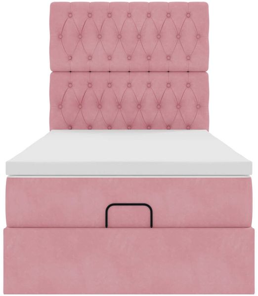 vidaXL Ottoman-Bett mit Matratzen Rosa 90x190 cm Samt 3313516 Bild 7