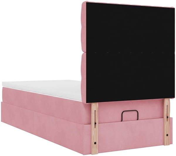 vidaXL Ottoman-Bett mit Matratzen Rosa 90x190 cm Samt 3313516 Bild 9