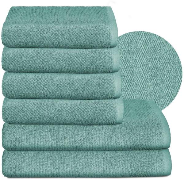 Beautex Handtuch Set Handtuch Set, Made in Europe, Frottier, (Multischlaufen-Optik, Frottier Premium Set aus 100% Baumwolle 550g/m)