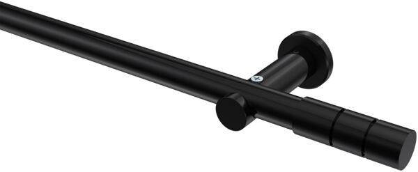 Gardinenstangen-Set Platon Elanto 100 cm, 1-läufig (ohne Ringe), 20 mm Ø Schwarz
