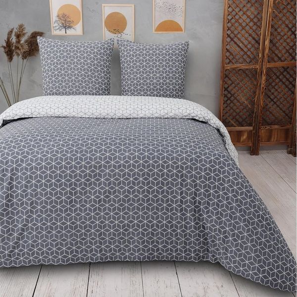 Vency Home Bettwäsche in Gr. 135x200, 155x220 cm oder 200x200, 2 teilig, 1x Bettbezug Reißverschluss + 1x Kissenbezug 80x80 Umschlagverschluss