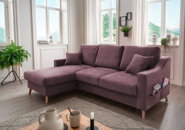 Benformato Ecksofa Valentina mit Bettkasten in verschiedenen Farben erhältlich Mikrofaser