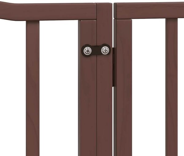 vidaXL 8-tlg. Hundetor mit Tür Faltbar Braun 640 cm Pappelholz 3155638 Bild 6