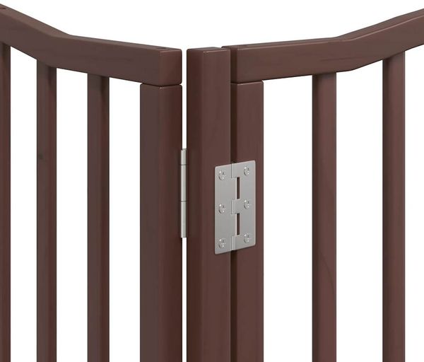 vidaXL 8-tlg. Hundetor mit Tür Faltbar Braun 640 cm Pappelholz 3155638 Bild 9