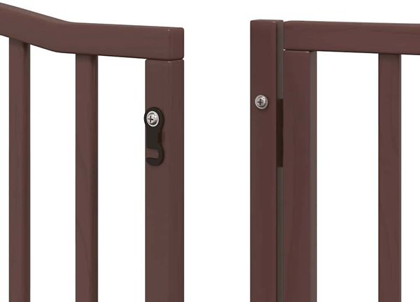 vidaXL 8-tlg. Hundetor mit Tür Faltbar Braun 640 cm Pappelholz 3155638 Bild 11