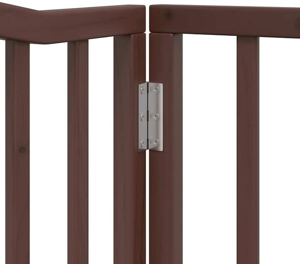 vidaXL 8-tlg. Hundetor mit Tür Faltbar Braun 640 cm Pappelholz 3155638 Bild 8