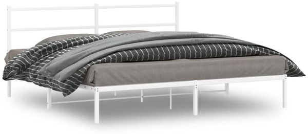 vidaXL Bettgestell mit Kopfteil Metall Weiß 180x200 cm 355418