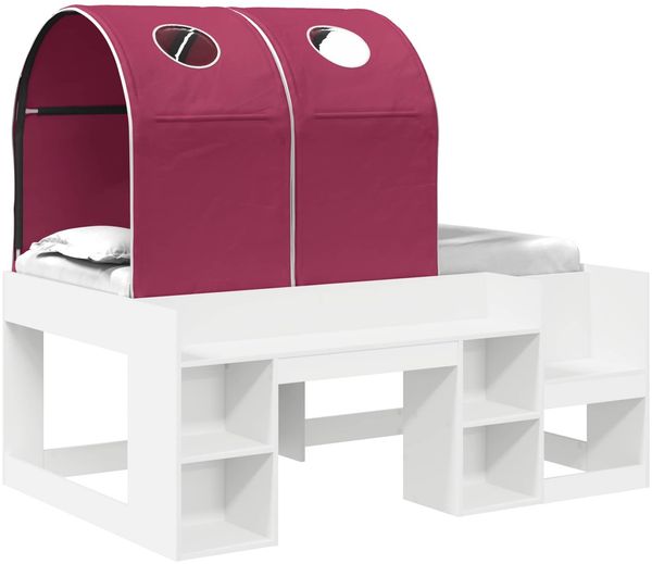 vidaXL Bett mit Tunnel 4 pcs Weiß und Rot Holzwerkstoff 3423501
