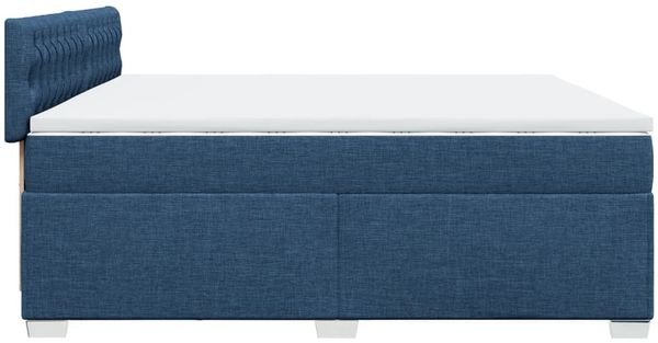 vidaXL Boxspringbett mit Matratze Blau 200x200 cm Stoff 3288308 Bild 11