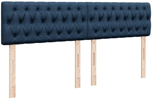vidaXL Boxspringbett mit Matratze Blau 200x200 cm Stoff 3288308 Bild 7