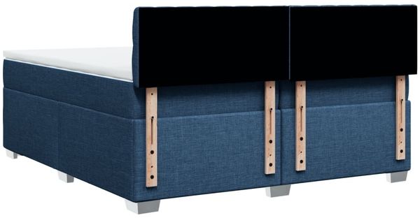 vidaXL Boxspringbett mit Matratze Blau 200x200 cm Stoff 3288308 Bild 12