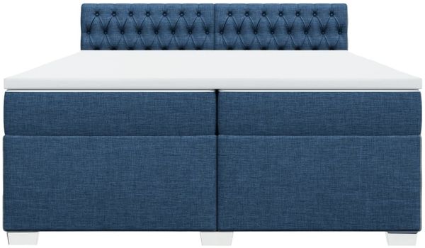 vidaXL Boxspringbett mit Matratze Blau 200x200 cm Stoff 3288308 Bild 6