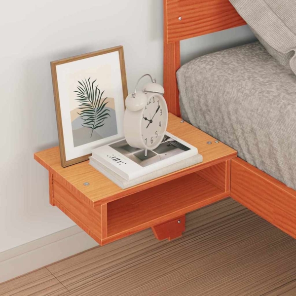 vidaXL Bettrahmen Wachsbraun 90 x 200 cm Massives Kiefernholz 873465 Bild 3