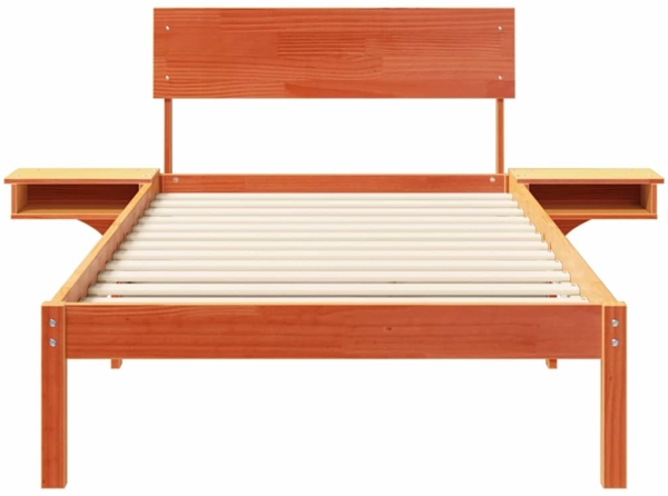 vidaXL Bettrahmen Wachsbraun 90 x 200 cm Massives Kiefernholz 873465 Bild 4